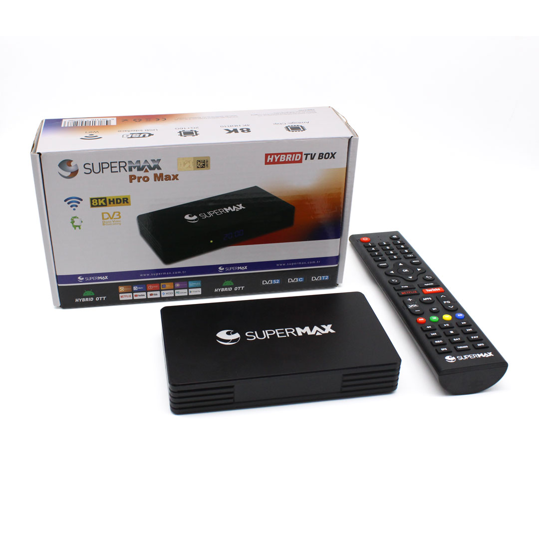 Supermax Pro Max 4K-8K Uydulu Hybrid TV Box